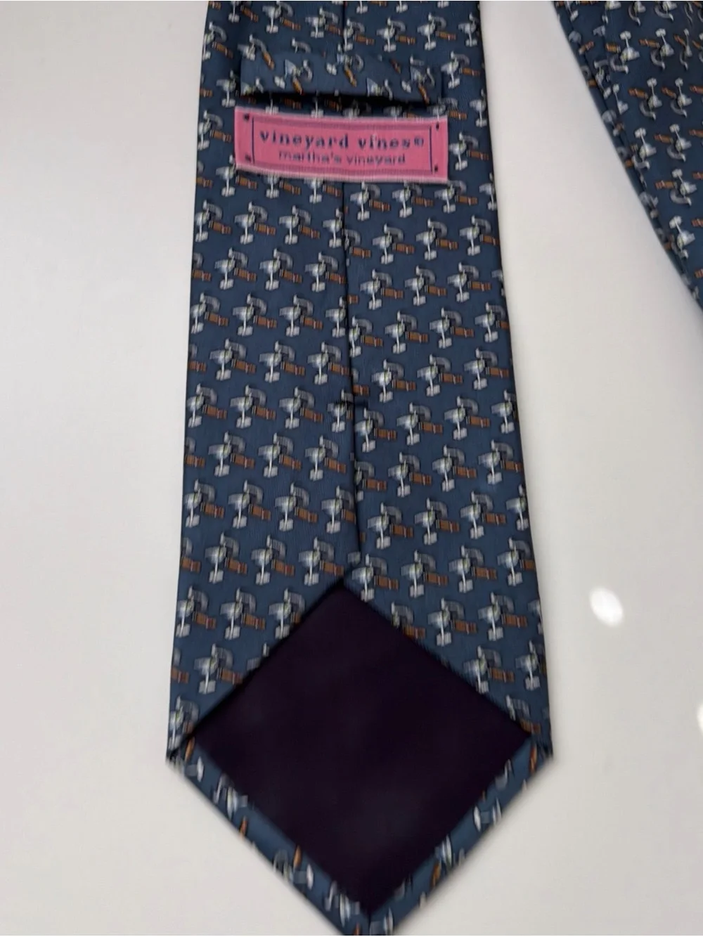 Vineyard Vines Martini & Cigar Themed Silk Tie